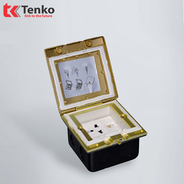 Ổ Cắm Điện + Mạng LAN Âm Sàn Chống Nước TK-J06-06