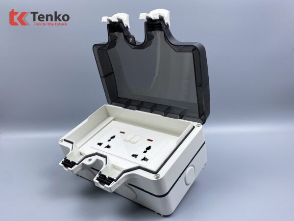 Ổ Cắm Đôi 3 Chấu Chống Nước Chữ Nhật TK-IP66-CN01
