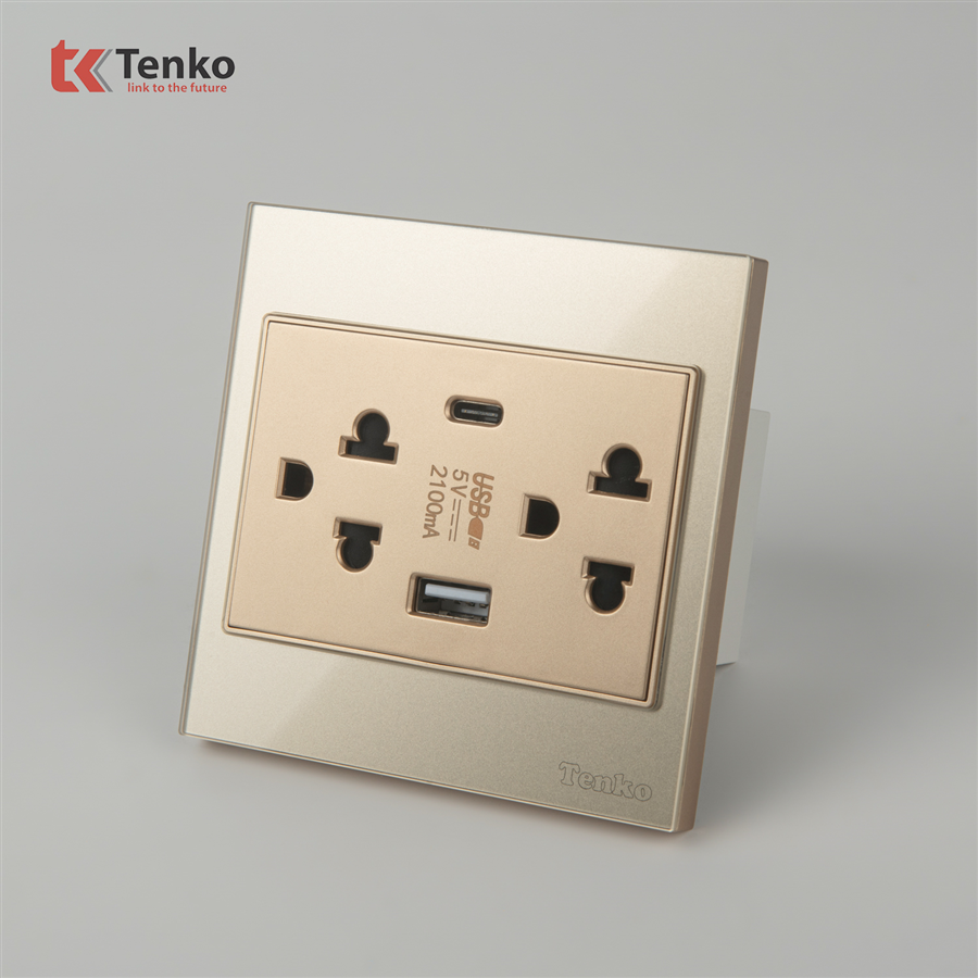 Ổ Cắm Kèm USB, Type C TK-V18-045