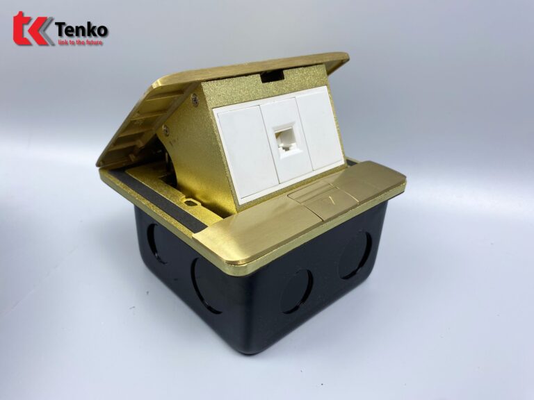 Ổ Cắm Mạng Âm Sàn Đồng Nguyên Khối TK-J05-07 Vàng
