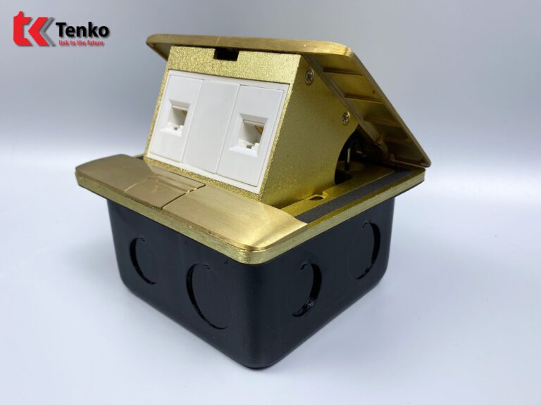 Ổ Cắm Mạng Âm Sàn Đồng Nguyên Khối TK-J05-10 Vàng