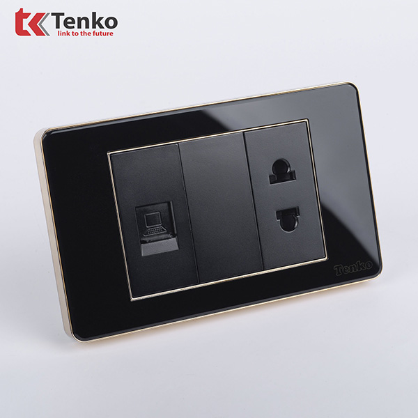 Ổ Cắm Mạng LAN Kèm Ổ Cắm Đơn  Tenko TK-C26-078