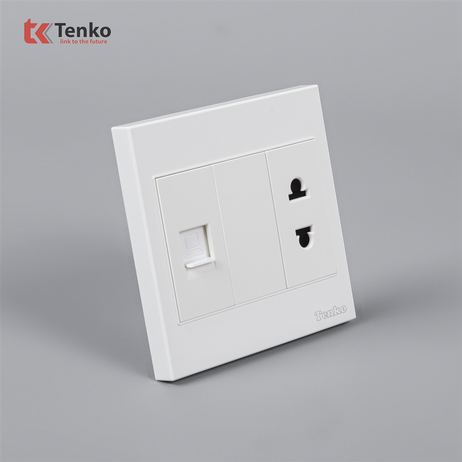 Ổ Cắm Mạng LAN Kèm Ổ Cắm Đơn TK-V1-078