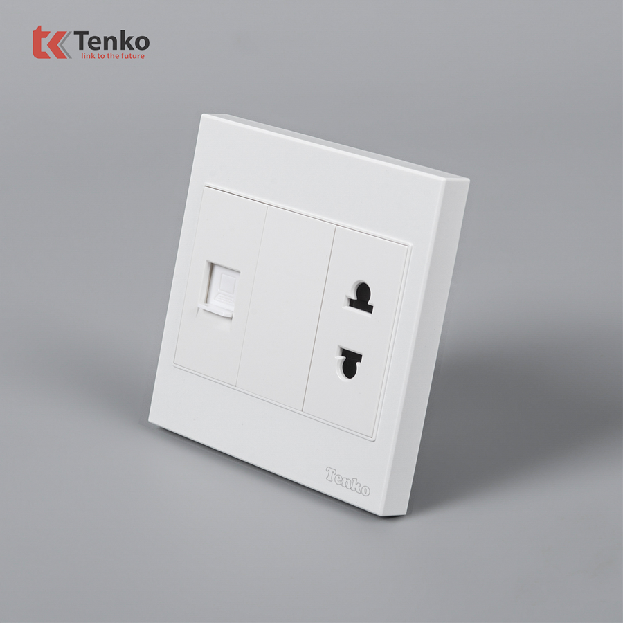 Ổ Cắm Mạng LAN Kèm Ổ Cắm Đơn TK-V1-078