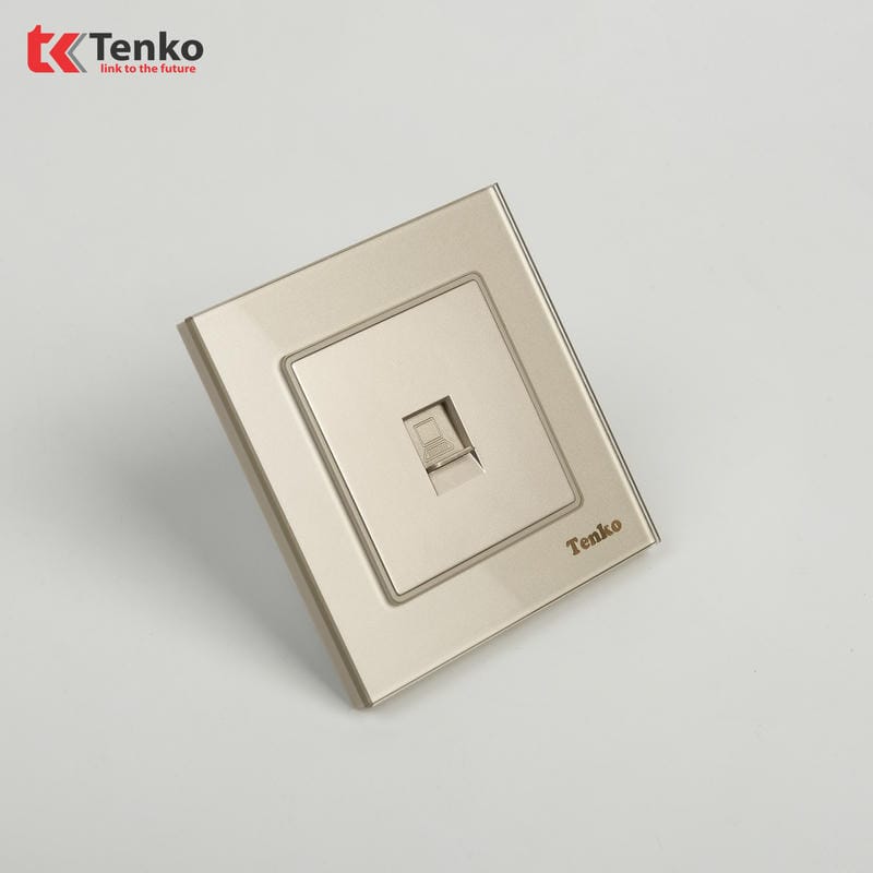 Ổ Cắm Mạng LAN Mặt Kính Cường Lực F71D-50 Vàng