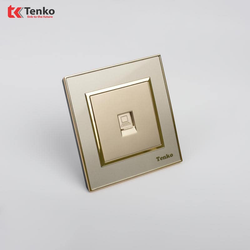 Ổ Cắm Mạng LAN Mặt Nhựa Cao Cấp F66-50 Vàng