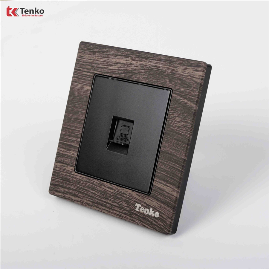 Ổ Cắm Mạng LAN Mặt Vuông Vân Gỗ F71A-50