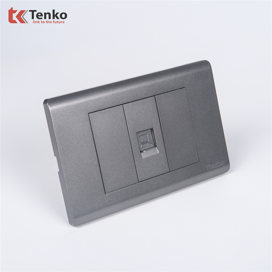 Ổ Cắm Mạng LAN (RJ45) TK-C25-073 Mặt Nhựa PC Xám