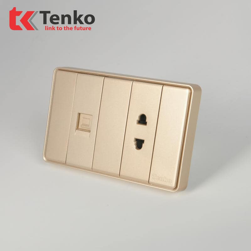 Ổ Cắm, Mạng LAN Tràn Viền C1-076 Vàng Viền Vàng