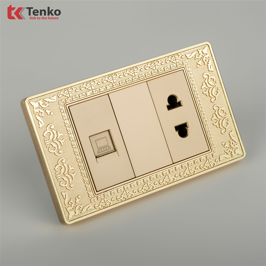 Ổ Cắm Mạng Và Ổ Cắm Hoa Văn Tân Cổ Điển TK-C8-077