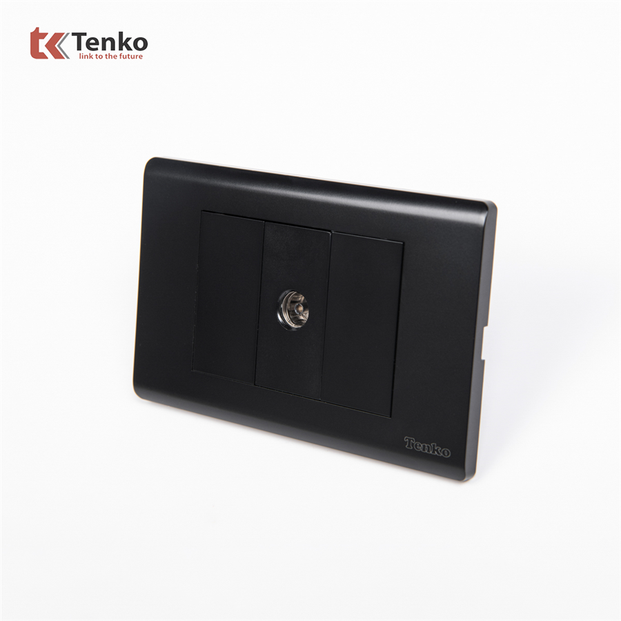 Ổ Cắm Tivi Cao Cấp TK-C25-071 - Mặt Nhựa PC Đen