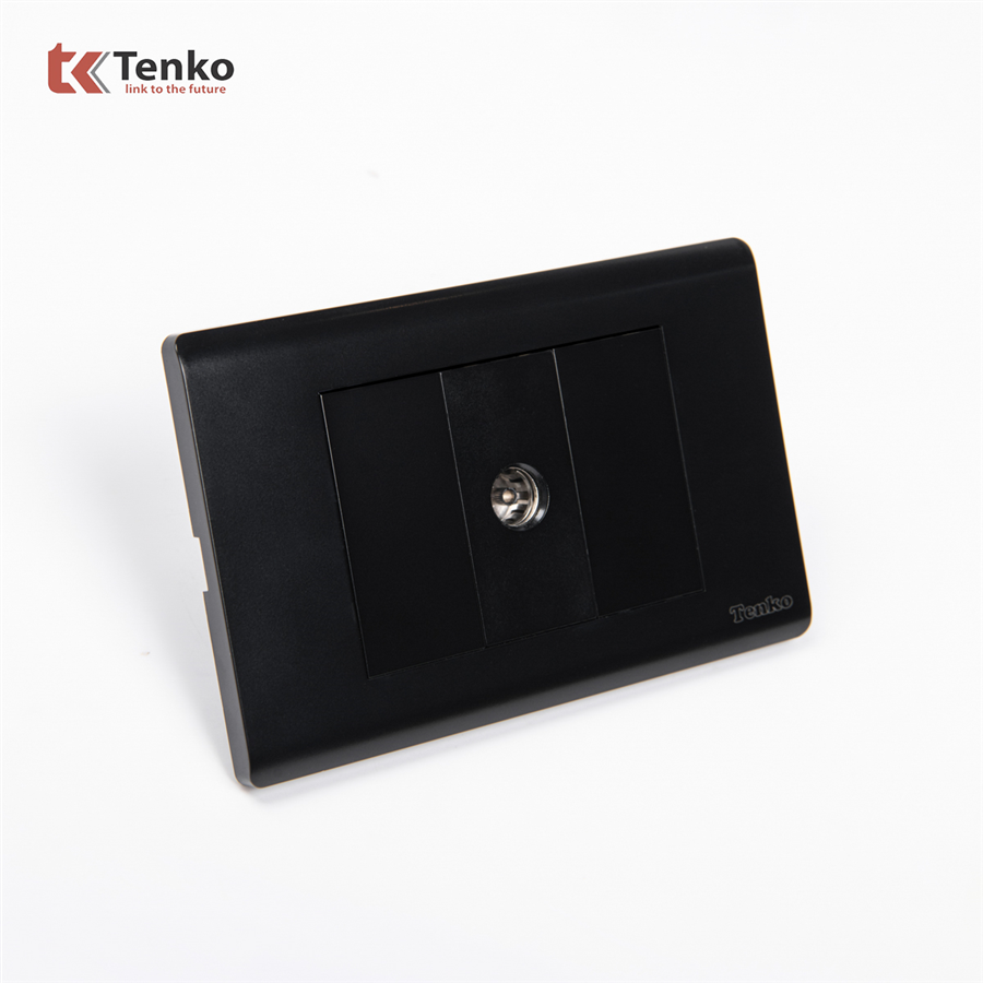 Ổ Cắm Tivi Cao Cấp TK-C25-071 - Mặt Nhựa PC Đen