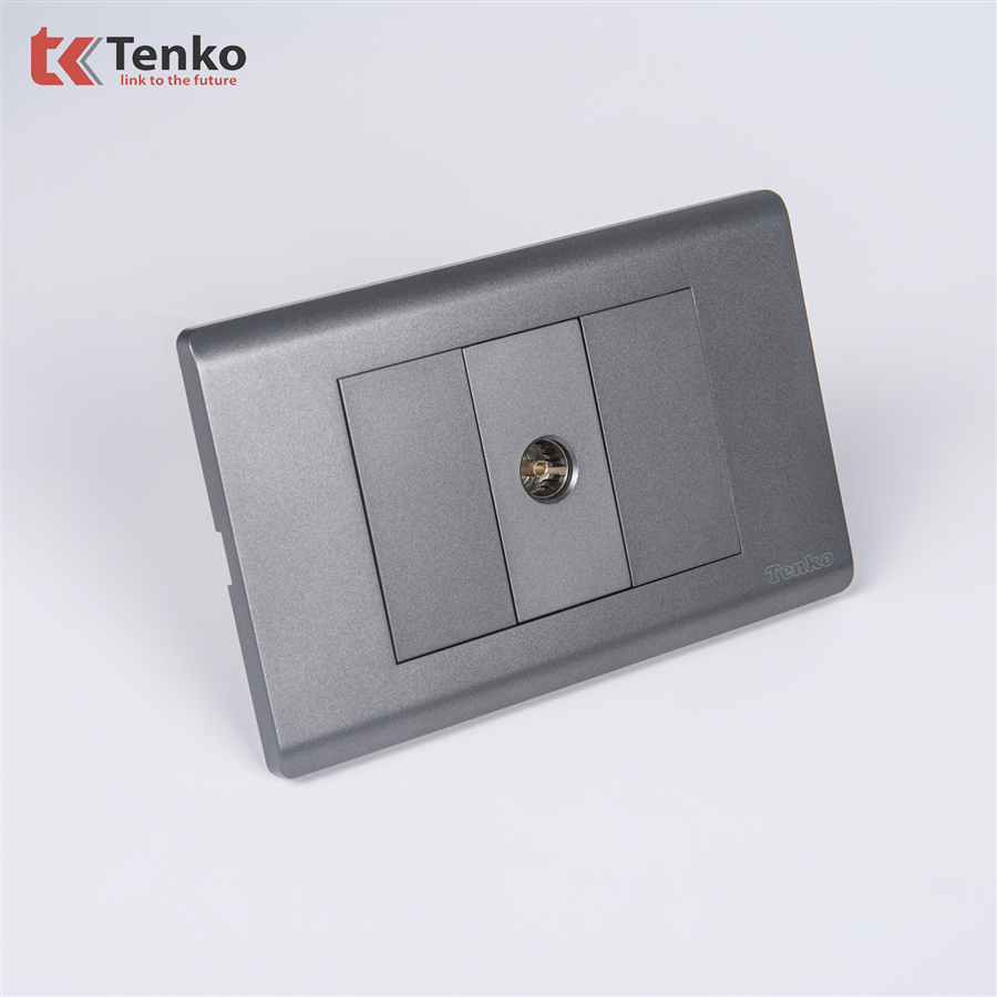 Ổ Cắm Tivi Cao Cấp  TK-C25-071 - Mặt Nhựa PC Xám