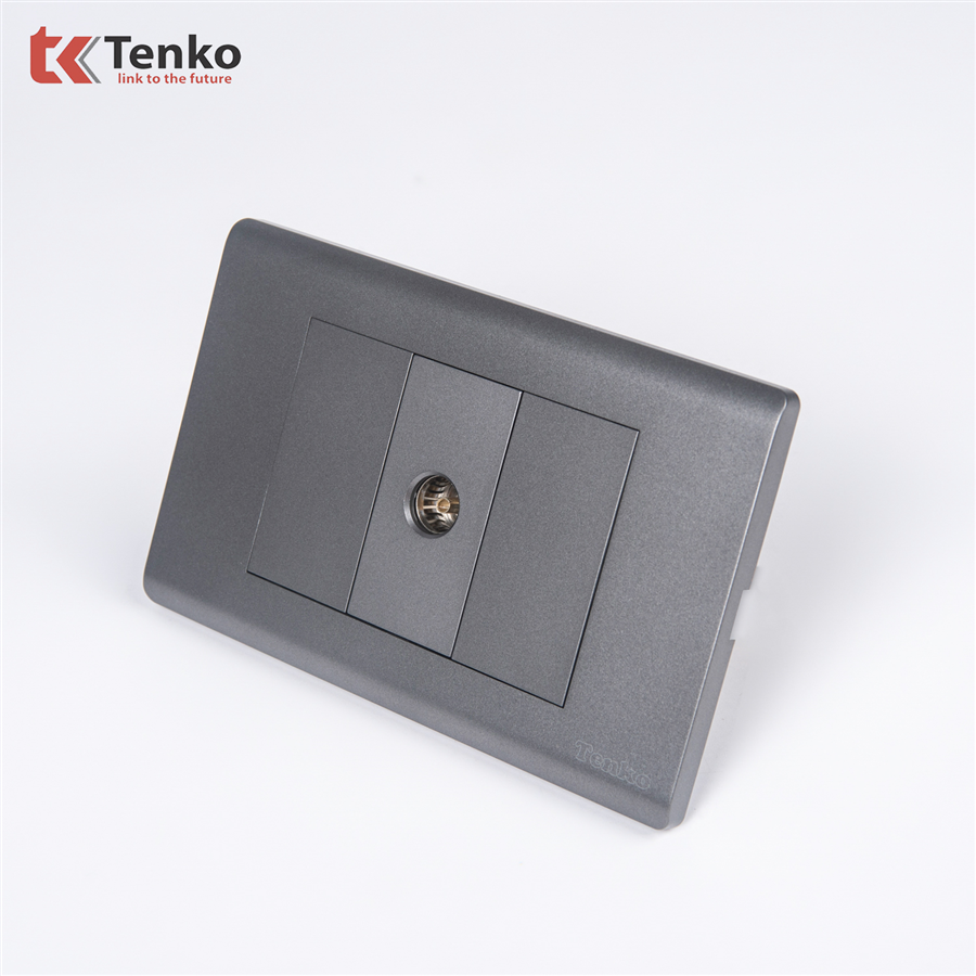 Ổ Cắm Tivi Cao Cấp  TK-C25-071 - Mặt Nhựa PC Xám