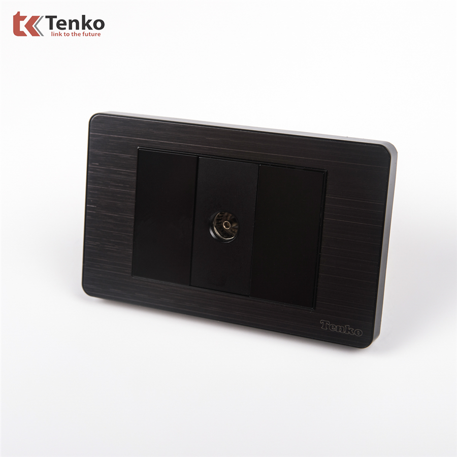 Ổ Cắm Tivi Cáp Đồng Âm Tường TK-C7G-071 Đen Xám