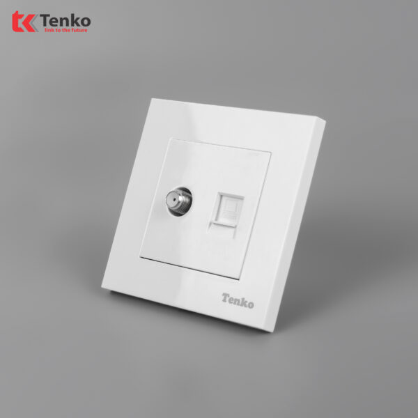 Ổ Cắm Tivi và LAN Nhựa Cao Cấp TT-51 Trắng