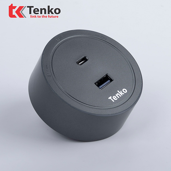 Ổ Cắm USB Sạc Type A và Type C TK-RU01-X Màu Xám