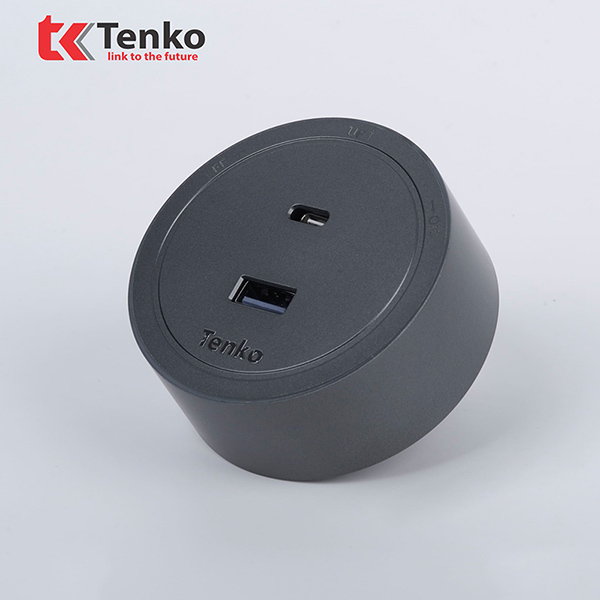 Ổ Cắm USB Sạc Type A và Type C TK-RU01-X Màu Xám