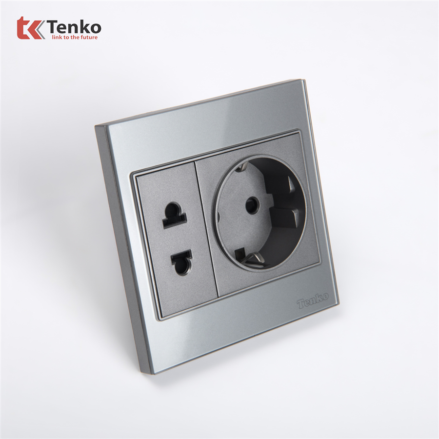 Ổ Điện 2 Chấu Chuẩn Đức Kính Cường Lực TK-V18-059