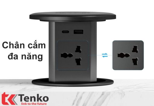Ổ Điện Âm Bàn Đảo Bếp Chính Hãng Tenko TK-HX10 Đen