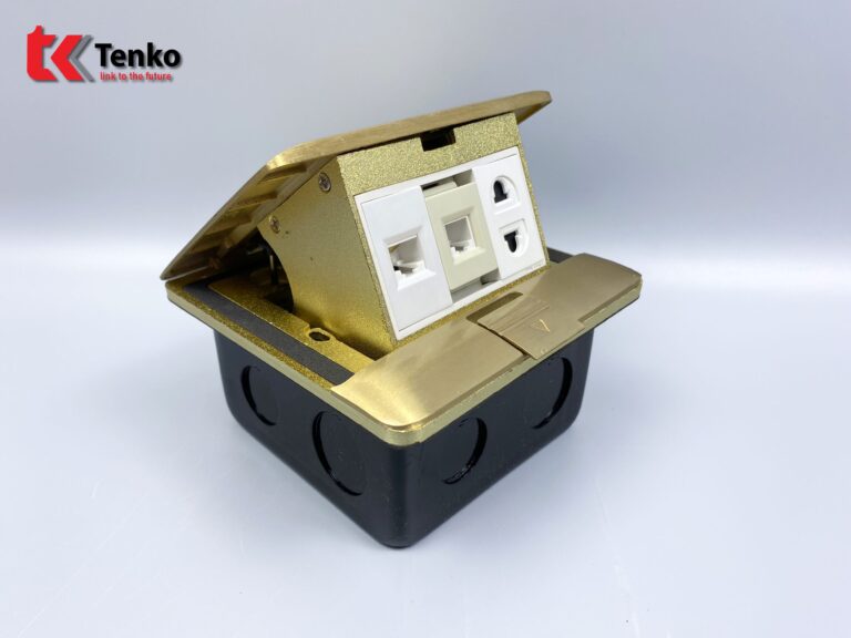Ổ Điện Âm Sàn Bằng Đồng+LAN+PHONE TK-J05-01 Vàng