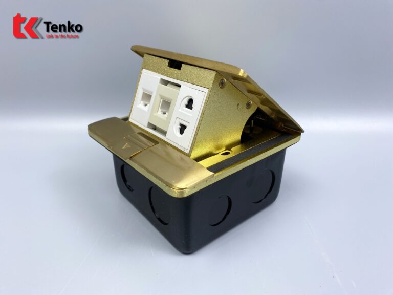 Ổ Điện Âm Sàn Bằng Đồng+LAN+PHONE TK-J05-01 Vàng