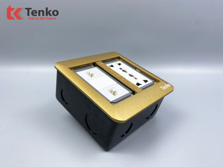 Ổ Điện Âm Sàn Đôi 3 Chấu + 2 Mạng LAN TK-DS-111S06