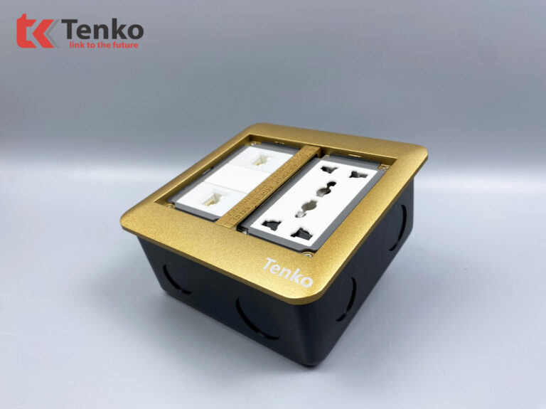 Ổ Điện Âm Sàn Đôi 3 Chấu + 2 Mạng LAN TK-DS-111S06