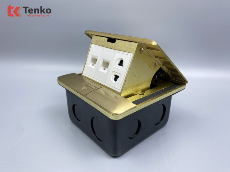 Ổ Điện Âm Sàn Đồng Nguyên Khối + LAN TK-J05-08