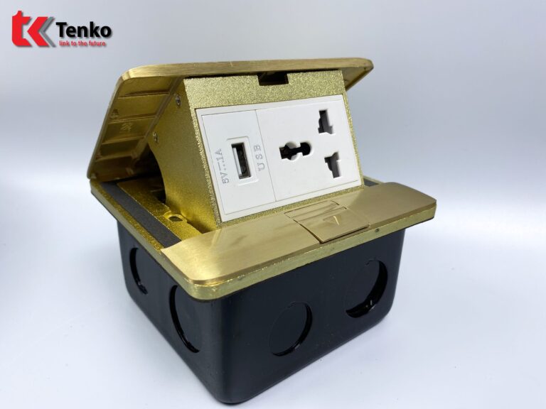 Ổ Điện Âm Sàn Đồng Nguyên Khối+USB TK-J05-11