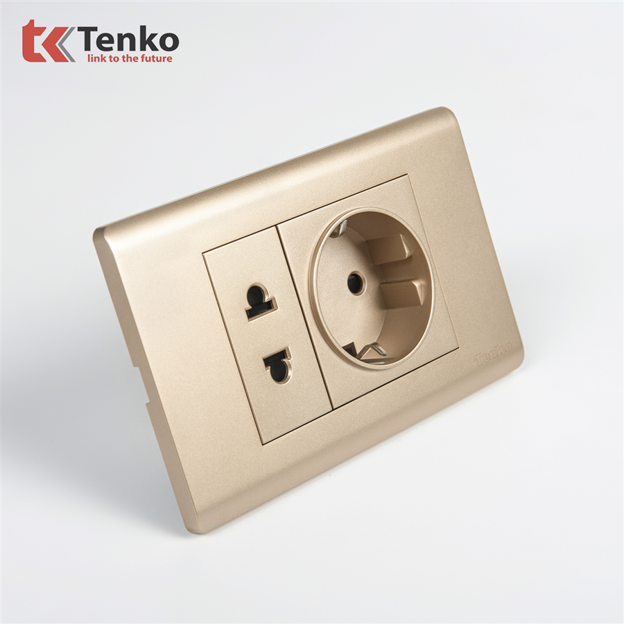 Ổ Điện Chuẩn Đức Chống Cháy C25-059 Mặt Nhựa PC