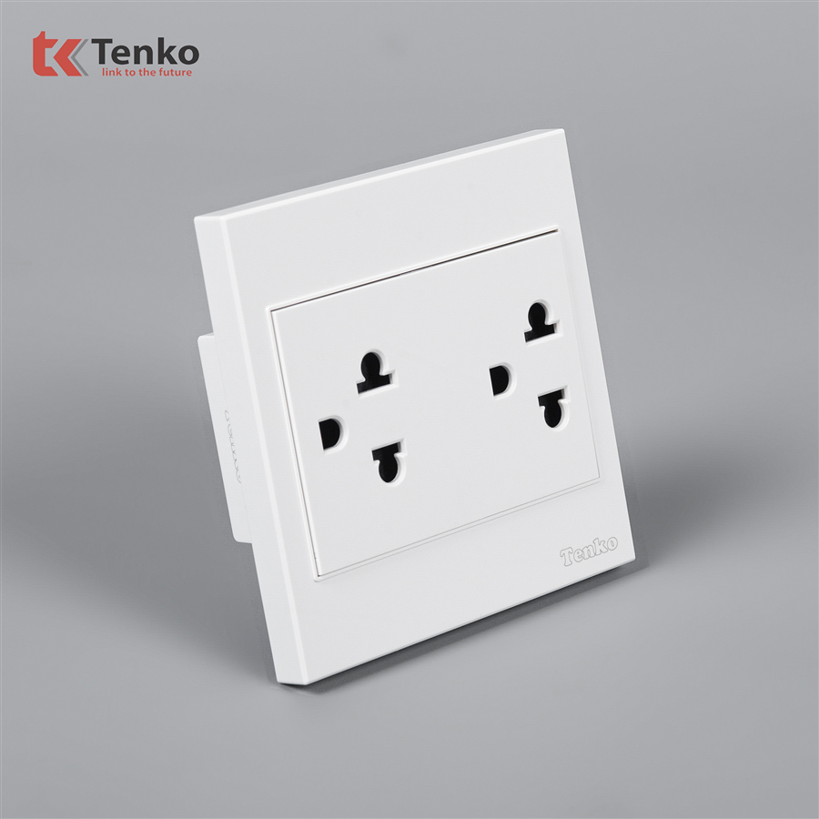 Ổ Điện Đôi 3 Chấu Nhựa ABS Tenko TK-V1-044