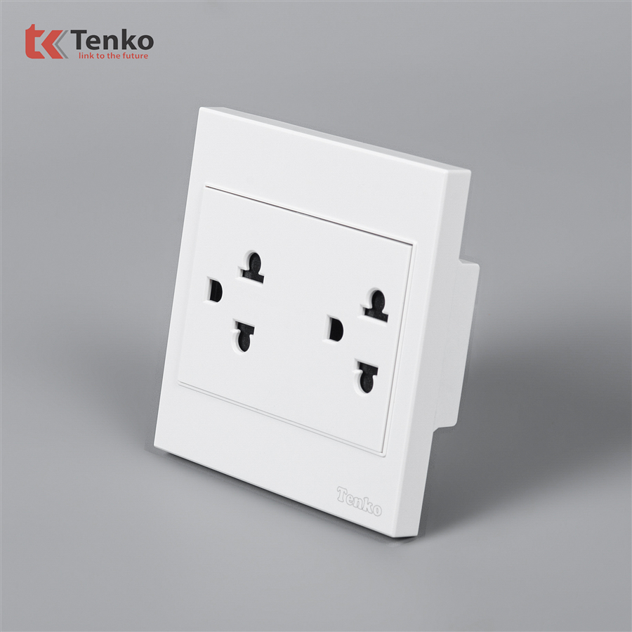 Ổ Điện Đôi 3 Chấu Nhựa ABS Tenko TK-V1-044