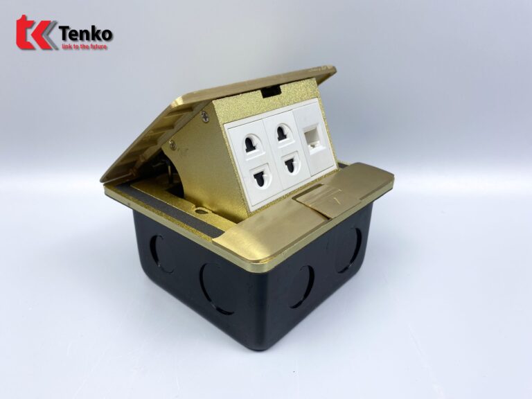 Ổ Mạng LAN Âm Sàn Bằng Đồng TK-J05-02 Vàng