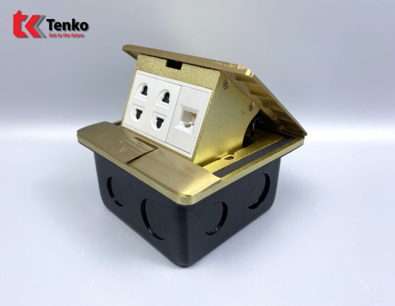 Ổ Mạng LAN Âm Sàn Bằng Đồng TK-J05-02 Vàng