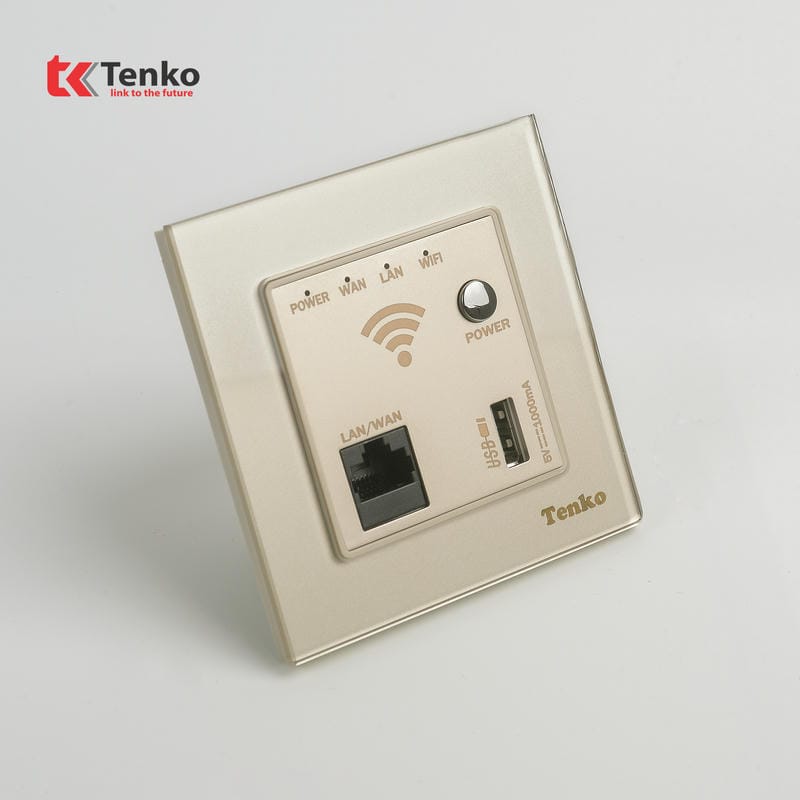 Ổ Wifi Âm Tường Mặt Kính Cường Lực F71D-69 Vàng
