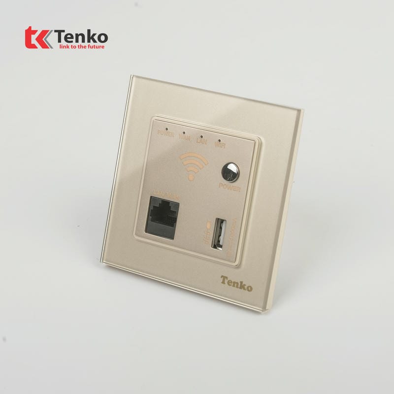 Ổ Wifi Âm Tường Mặt Kính Cường Lực F71D-69 Vàng