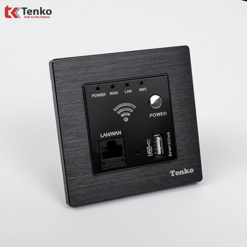 Ổ Wifi Âm Tường Mặt Vân Hợp Kim F71B-69 Đen Xước