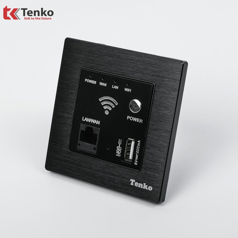 Ổ Wifi Âm Tường Mặt Vân Hợp Kim F71B-69 Đen Xước