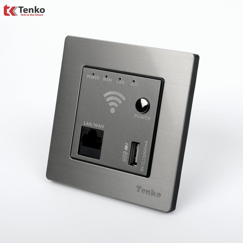 Ổ Wifi Âm Tường Mặt Vân Hợp Kim F71B-69 Xám Bóng