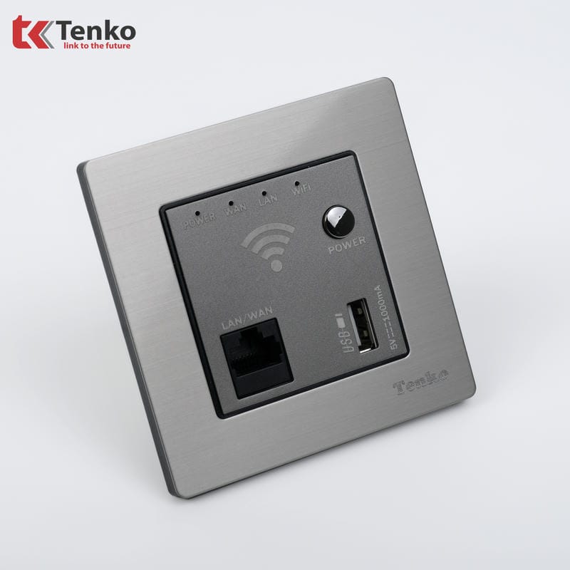 Ổ Wifi Âm Tường Mặt Vân Hợp Kim F71B-69 Xám Bóng