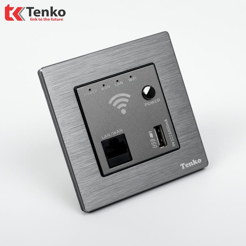 Ổ Wifi Âm Tường Mặt Vân Hợp Kim F71B-69 Xám Xước