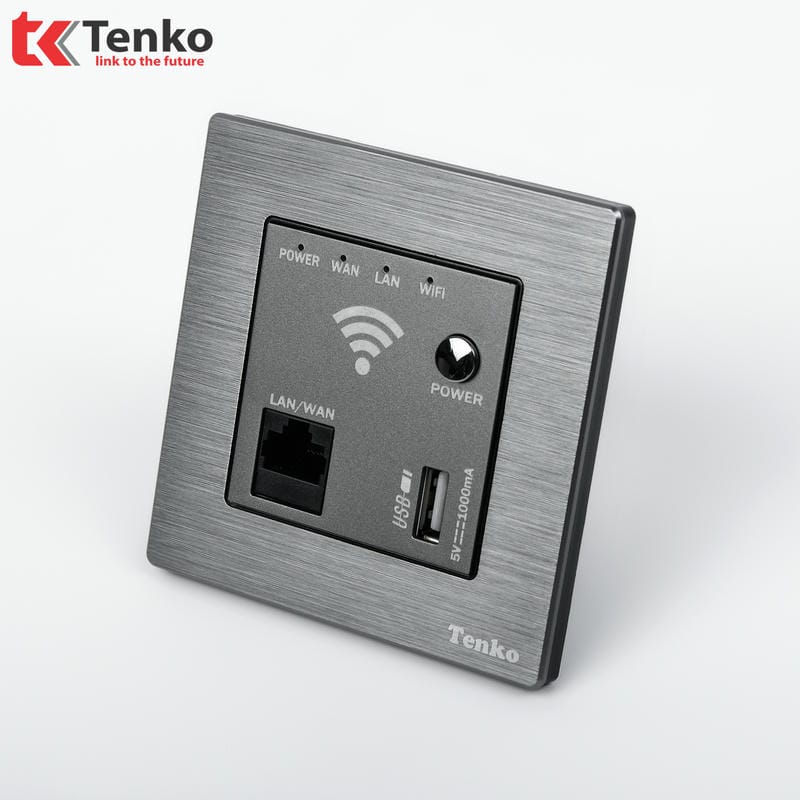 Ổ Wifi Âm Tường Mặt Vân Hợp Kim F71B-69 Xám Xước