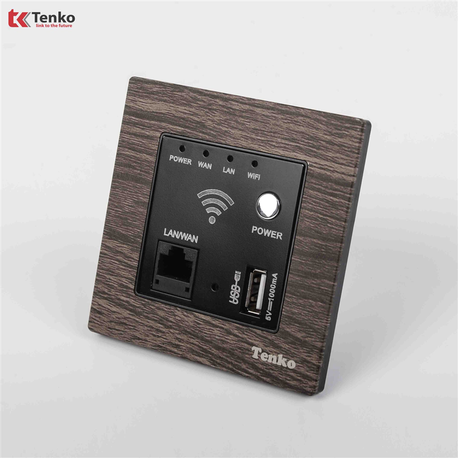 Ổ Wifi Âm Tường Mặt Vuông Vân Gỗ F71A-69