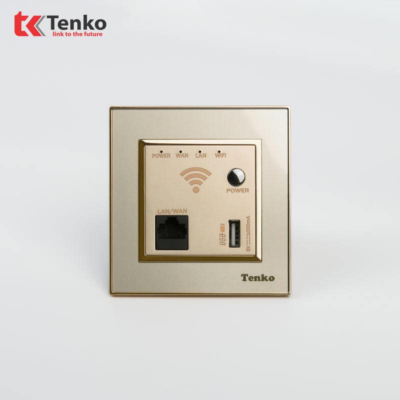 Ổ Wifi Âm Tường Mặt Nhựa Cao Cấp TK-F66-69 Vàng