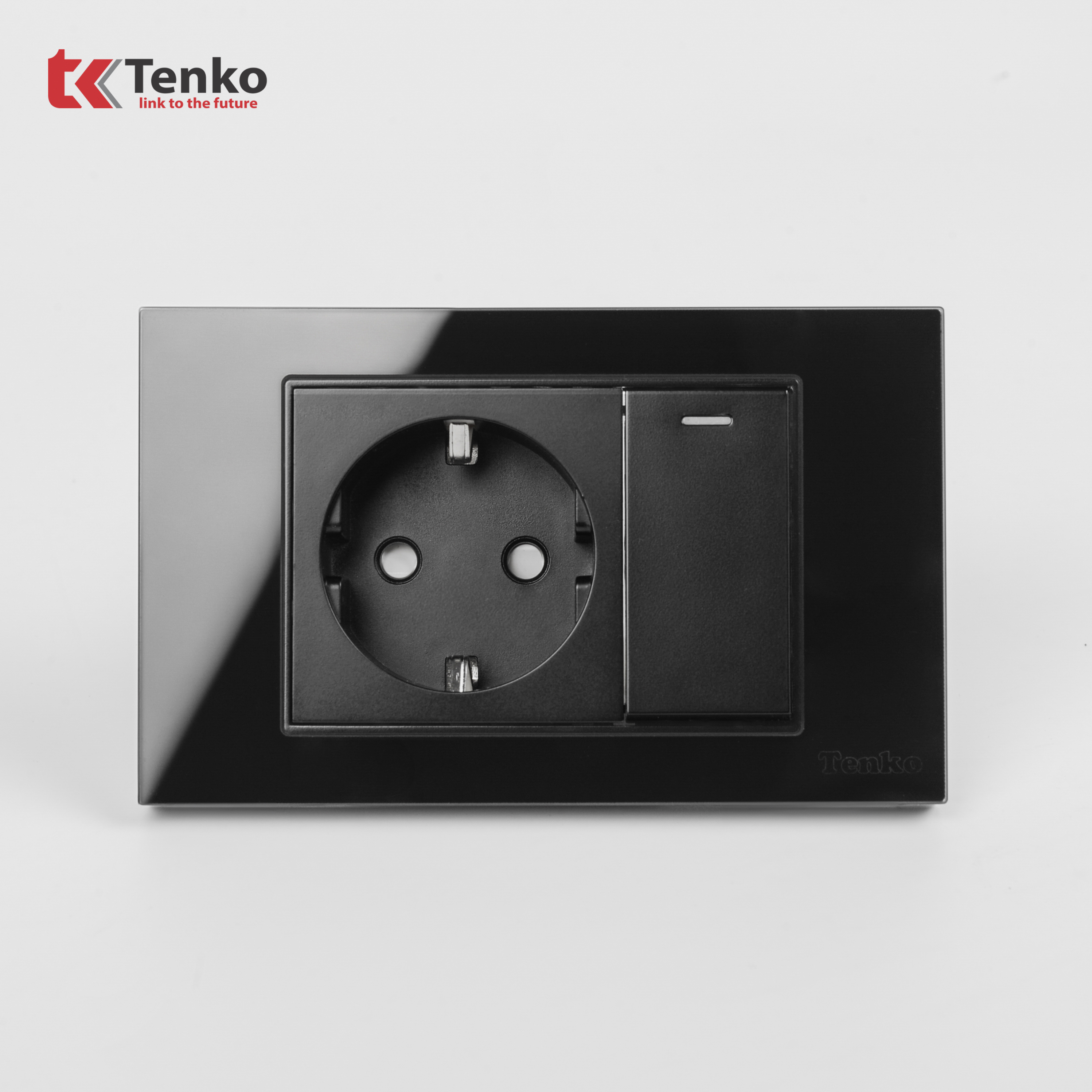 Ổ Cắm Chìm Mặt Kính Cường Lực C18-063 Đen