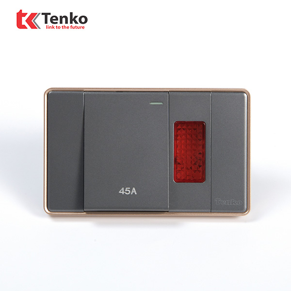 Bộ Công Tắc 45A Tràn Viền C1-086 Xám Viền Vàng