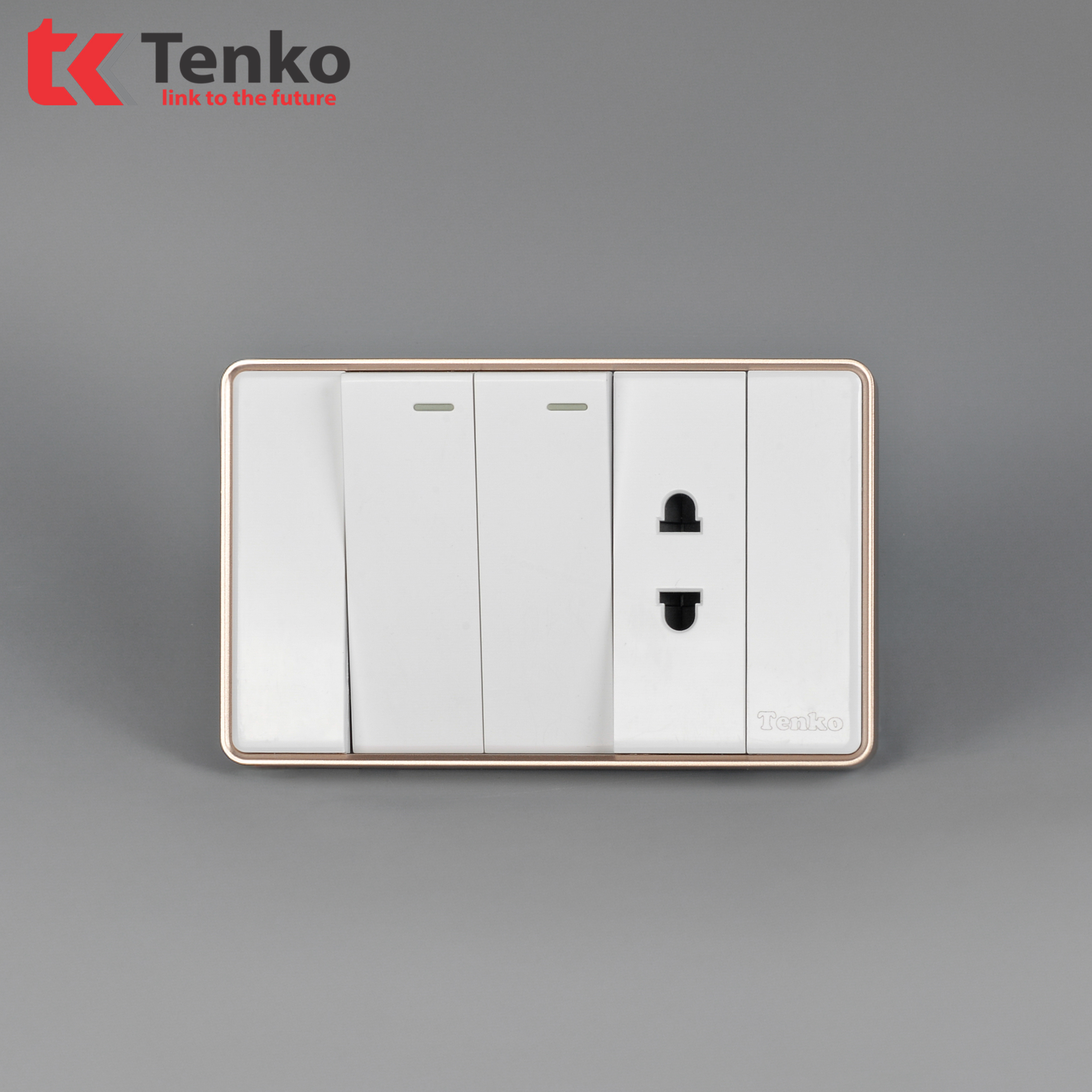 Công Tắc, Ổ Cắm Tràn Viền C1-027 Trắng Viền Vàng