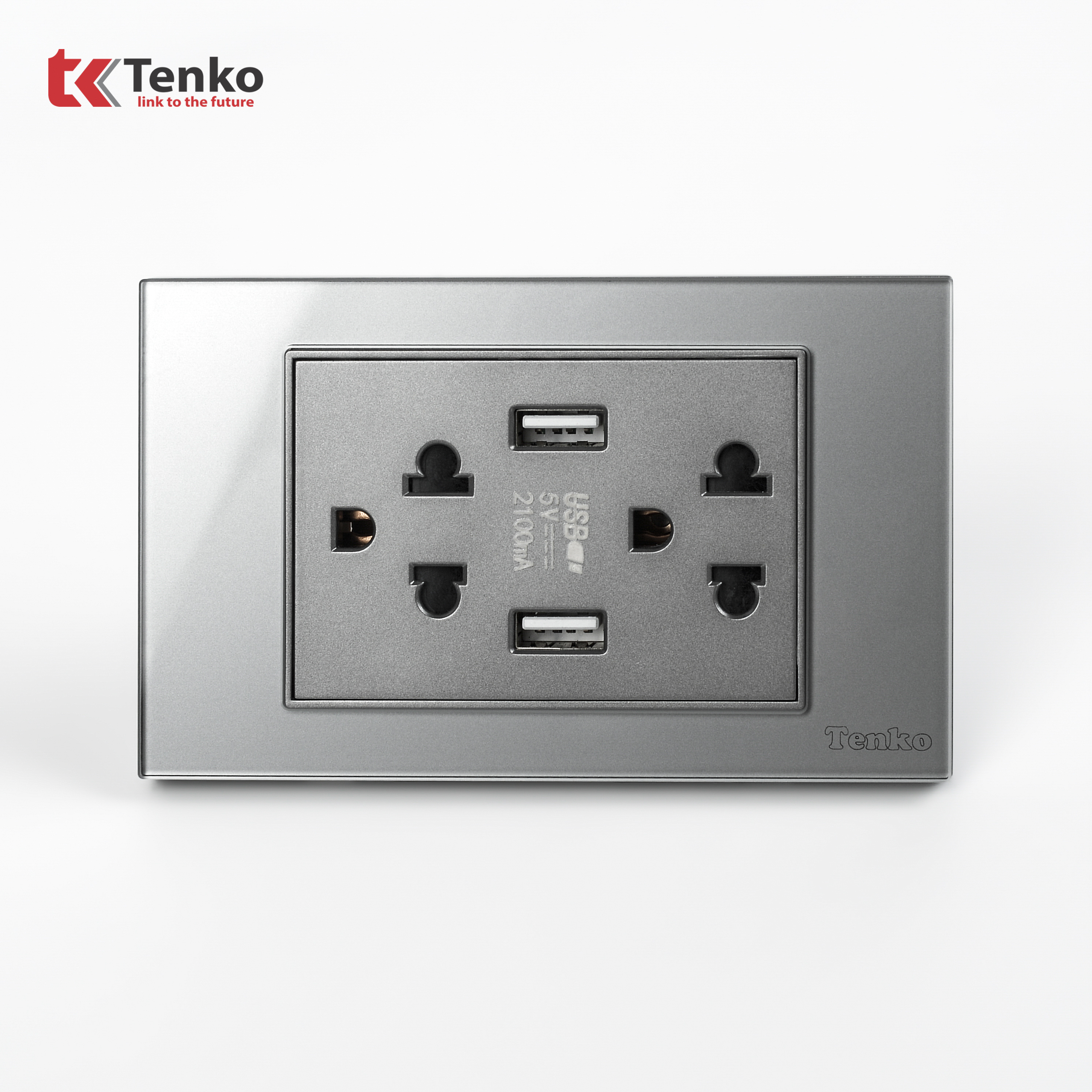 Ổ Cắm USB,Type C Mặt Kính Cường Lực C18-045 Vàng