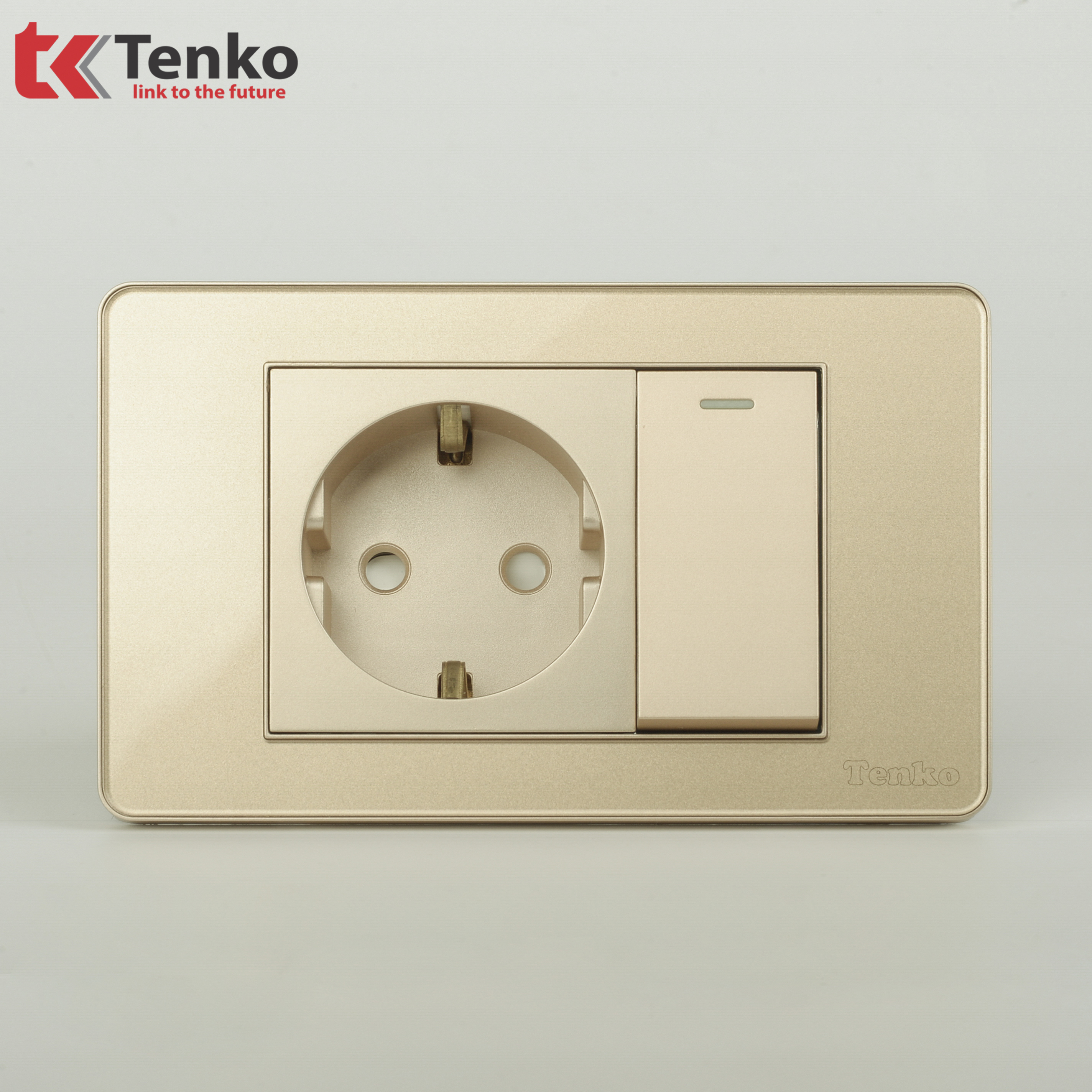 Ổ Cắm Chìm Mặt Nhựa Phủ Bóng Kính C9-063 Vàng